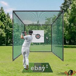 10X10FT Black Golf Cage Net Heavy Duty Driving Cage For Hitting Practice Outdoor