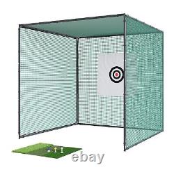 10X10FT Black Golf Cage Net Heavy Duty Driving Cage For Hitting Practice Outdoor