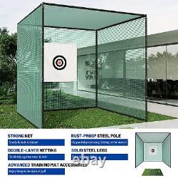 10X10FT Steel Golf Driving Cage For Swing Practice Hitting Kit WithTraining Aids