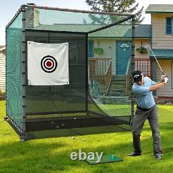 10X10X10Ft Golf Driving Cage with Wheels Training Aids Swing Chipping Practice