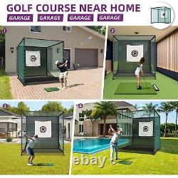 10X10X10Ft Golf Driving Cage with Wheels Training Aids Swing Chipping Practice