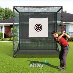 10X10X10Ft Golf Driving Cage with Wheels Training Aids Swing Chipping Practice