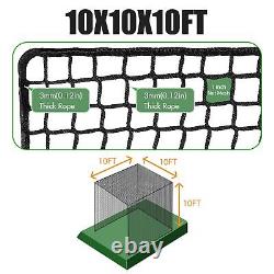 10x10x10 Golf Cage Net, Baseball Batting Cage Net Only Golf Cage Hitting Net