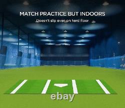 12' x 6' Baseball Batting Practice Mat Regulation Size Synthetic Grass GREEN