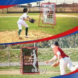 2 IN 1 Baseball Rebounder Net Baseball Pitching Target Bounce Back PitchBack Net