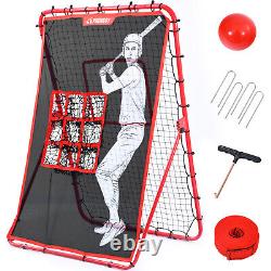 2 IN 1 Baseball Rebounder Net Baseball Pitching Target Bounce Back PitchBack Net