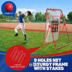 2 IN 1 Baseball Rebounder Net Baseball Pitching Target Bounce Back PitchBack Net