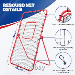 2 IN 1 Baseball Rebounder Net Baseball Pitching Target Bounce Back PitchBack Net