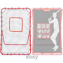 2 IN 1 Baseball Rebounder Net Baseball Pitching Target Bounce Back PitchBack Net