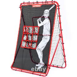 2 IN 1 Baseball Rebounder Net Baseball Pitching Target Bounce Back PitchBack Net