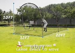 22X12FT Kapler Baseball Batting Cage Softball Batting Net Backyard Training Cage