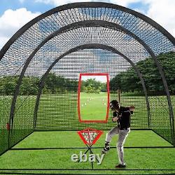 22x12x8FT Softball Baseball Cage Net and Frame Heavy Duty Pitching Batting Cage