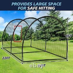 22x12x8FT Softball Baseball Cage Net and Frame Heavy Duty Pitching Batting Cage