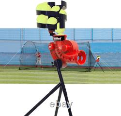 4-In-1 Baseball Pitching Machine & 18 Ft Long Batting Cage Automatic Ball Feeder