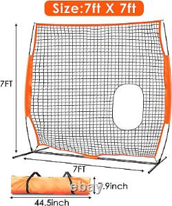 7 X 7 FT Lightweight Baseball & Softball Pitching Net for Batting and Pitching P