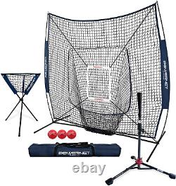 7X7 DLX Practice Net + Deluxe Tee + Ball Caddy + 3 Pack Weighted Ball 7' X 7