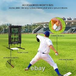 9 Hole Baseball Softball Practice Pitching Outdoor Net, 27x28