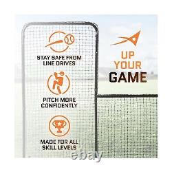 ACELETIQS L Screen Baseball for Batting Cage Baseball Pitching Net with Whe