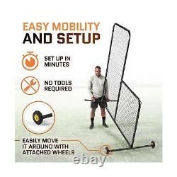 ACELETIQS L Screen Baseball for Batting Cage Baseball Pitching Net with Whe