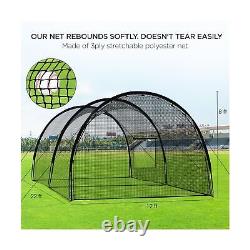 Baseball Batting Cage Net Batting Cages for Backyard 22ftx12ftx8ft Portable B