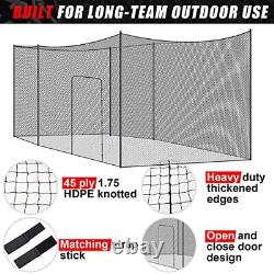 Baseball Batting Cage Net Heavy Duty Cricket Softball Hitting 35 x 10 x 10 ft