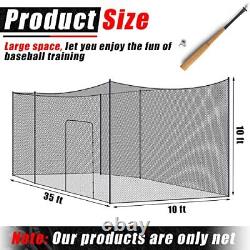 Baseball Batting Cage Net Heavy Duty Softball Hitting Practice 35 x 10 x 10 ft