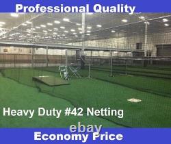 Baseball Batting Cage Net Netting #42 (54 Ply) HDPE 14' x 14' x 70