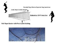 Baseball Batting Cage Net Netting #42 (54 Ply) HDPE 14' x 14' x 70