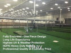 Baseball Batting Cage Net Netting #42 (54 Ply) HDPE 14' x 14' x 70