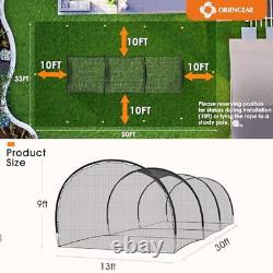 Baseball Batting Cages 20&30Ft for Backyard, 30FT 1 Mesh, Enclosed Cage