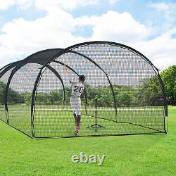 Baseball Batting Cages 20&30Ft for Backyard, Baseball Training Equipment Netting