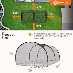 Baseball Batting Cages 20&30ft for Backyard, 20FT 1 Mesh, Enclosed Cage