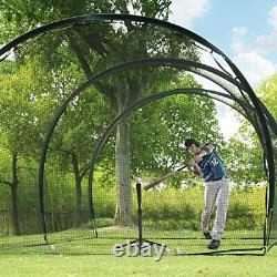 Baseball Batting Cages 20&30ft for Backyard, 20FT 1 Mesh, Enclosed Cage