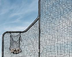 Baseball Batting L-Screen Protective Net Pitching L Screen with Portable Wheel