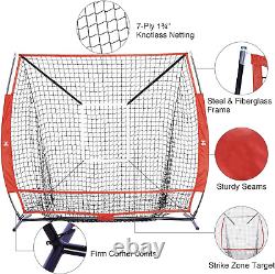 Baseball Net Kit with Tee and Strike Zone, 5X5Ft Softball Training Equipm