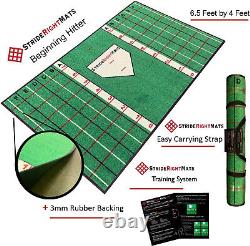 Baseball Softball Hitting Batting Mat Dual Purpose Instructional Setup, Stance