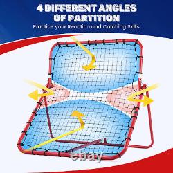 Baseball Softball Pitch Back Rebound Net Adjustable Heavy Duty Rebounder Trainer