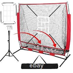 Baseball & Softball Practice Hitting & Pitching Net with Strike Zone and Carr