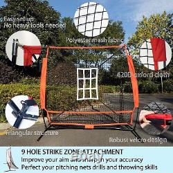 Baseball & Softball Practice Hitting & Pitching Net with Strike Zone and Carr