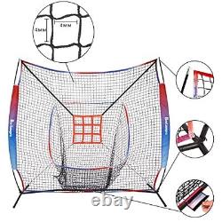 Baseball Softball Training Set 7x7ft Net+Caddie+Batting Tee+3Pack Heavy