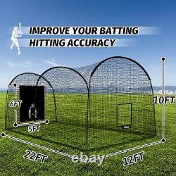 Batting Cage, 22x12x10FT Baseball Batting Cage Net and Frame, Baseball &