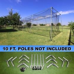 Batting Cage Net 10' x 12' x 40' #24 (42PLY) with Door & Frame Baseball Softball