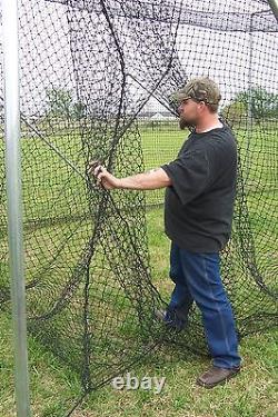 Batting Cage Net 10' x 12' x 60' #24 (42PLY) with Door & FRAME Baseball Softball