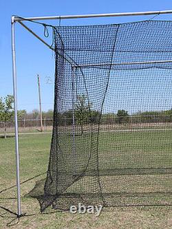 Batting Cage Net 12' x 12' x 70' #24 HDPE (42PLY) with Door Baseball Softball