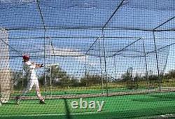 Batting Cage Net 12' x 12' x 70' #36 HDPE Heavy Duty Baseball Softball Netting