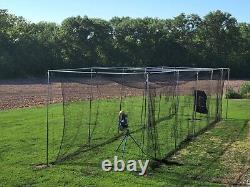 Batting Cage Net 12' x 12' x 70' #42 HDPE (60PLY) with Door Heavy Duty Baseball