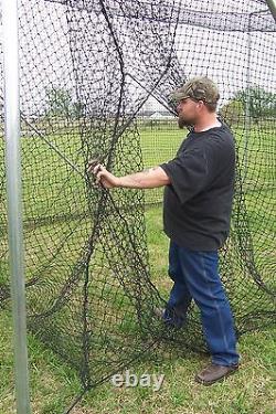 Batting Cage Net 12' x 12' x 70' #42 HDPE (60PLY) with Door Heavy Duty Baseball