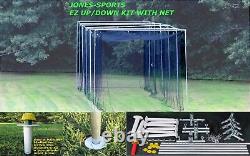 Batting Cage Net 55' #24-42ply with Batting Cage Frame Kit Practice Netting Nets