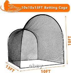 Batting Cage Net, Portable Batting Cage for Backyard 13X10X10Ft, Collapsible Bat