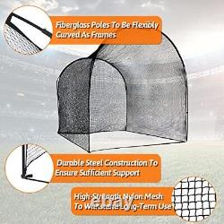 Batting Cage Net, Portable Batting Cage for Backyard, 13x10x10FT Batting Cage